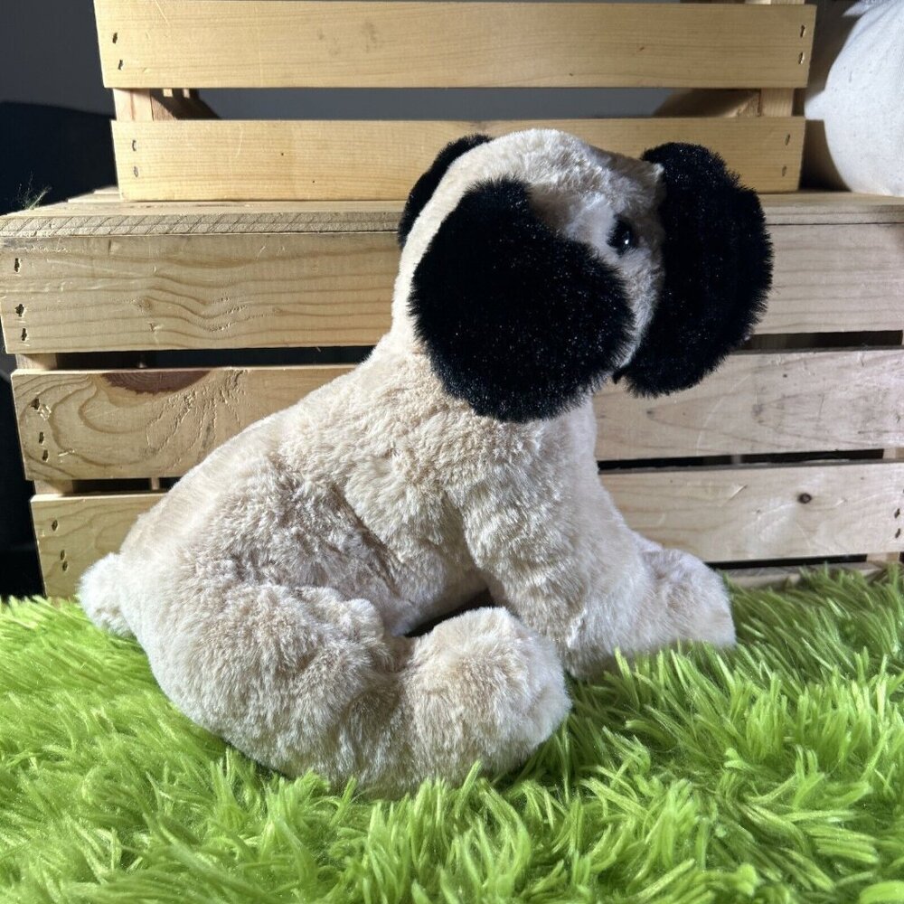 Pug Stuffed Animal Plush Puppy Dog Collection light Brown & Black 10” Toy